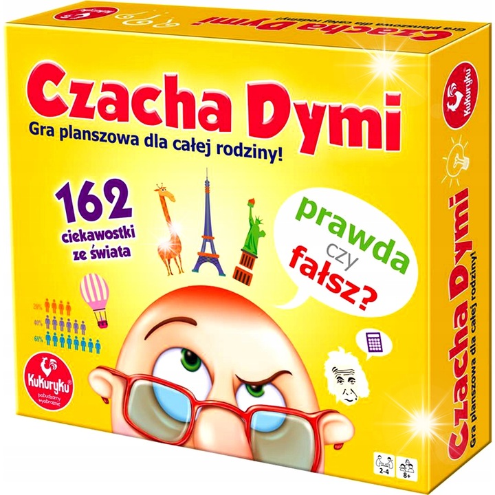 Társasjáték, 162 kártya, tábla, 4 bábu, 1 dobókocka, többszínű