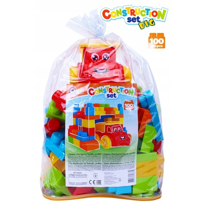 Конструктор Technok, 100 части, 35x25,5x23см, многоцветен