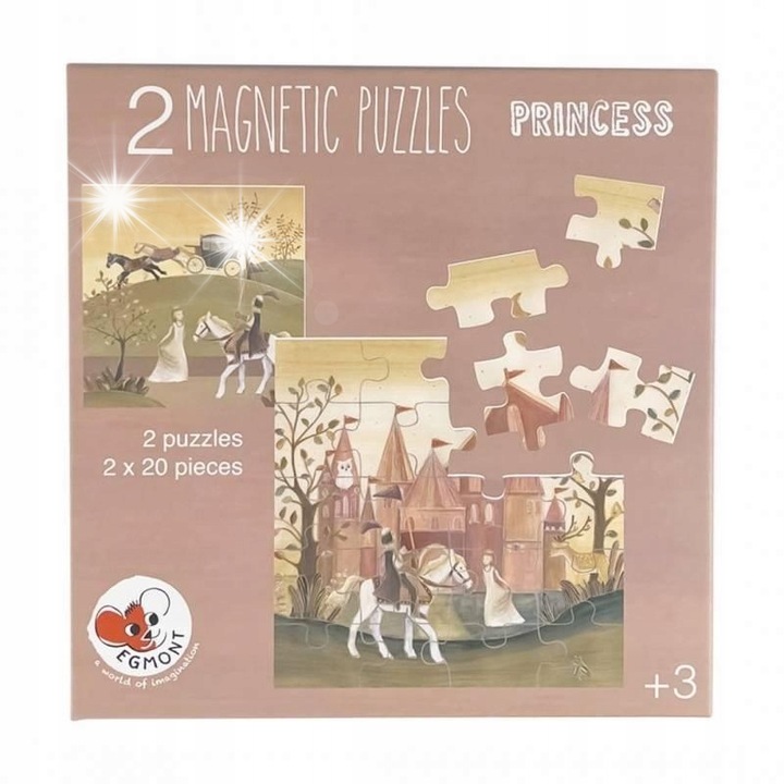 Egmont Toys mágneses puzzle készlet, 2 kép, 20 darab/kép, hordozható, utazáshoz