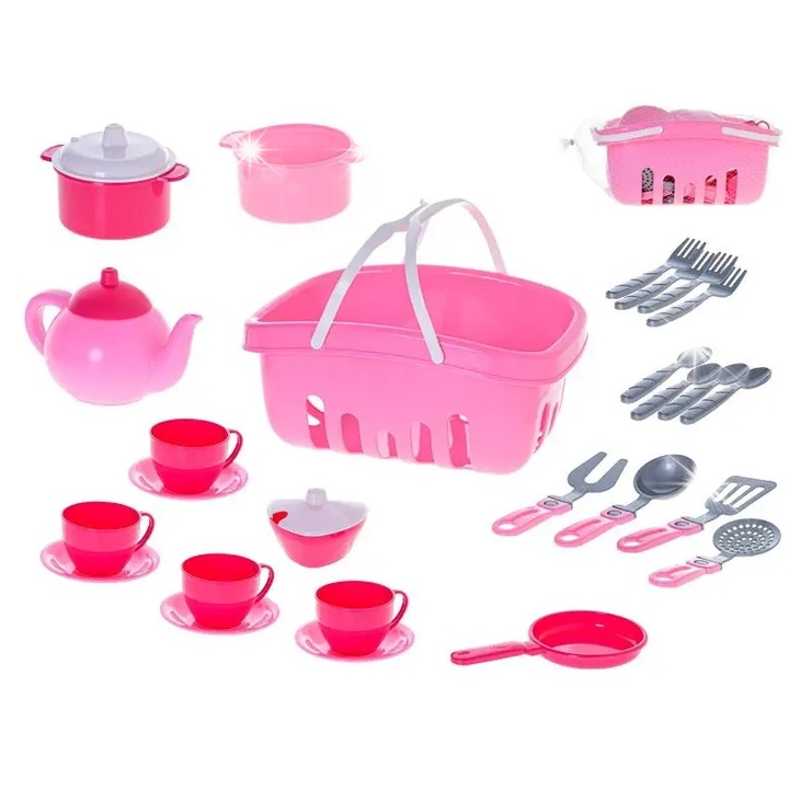 Set Bucatarie pentru Copii, 30 Elemente, Accesorii de Joaca, Multicolor