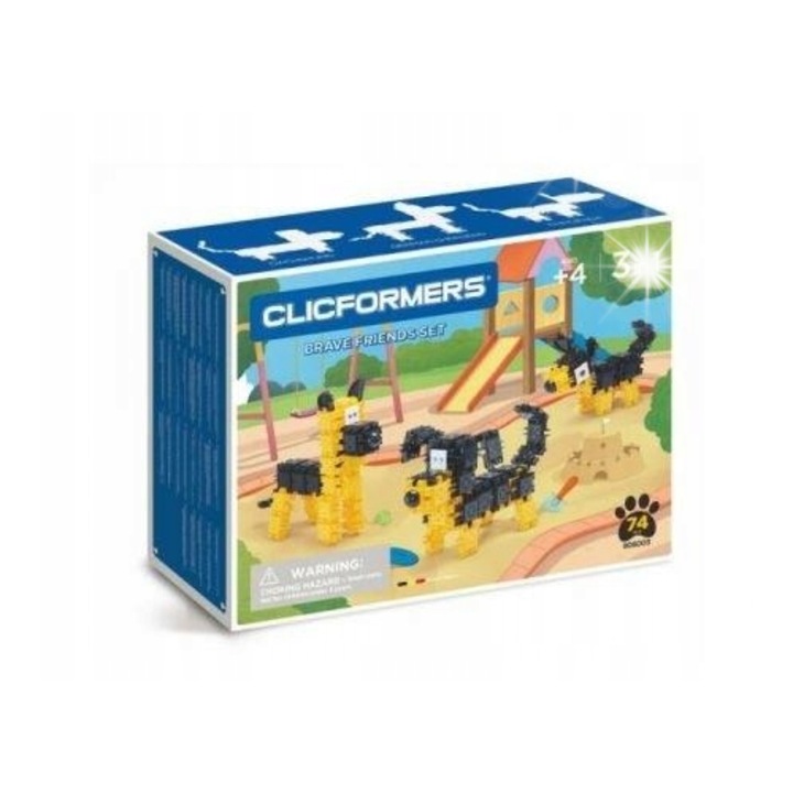 Set de constructie Clicformers, 74 elemente, multicolor, pentru fetite