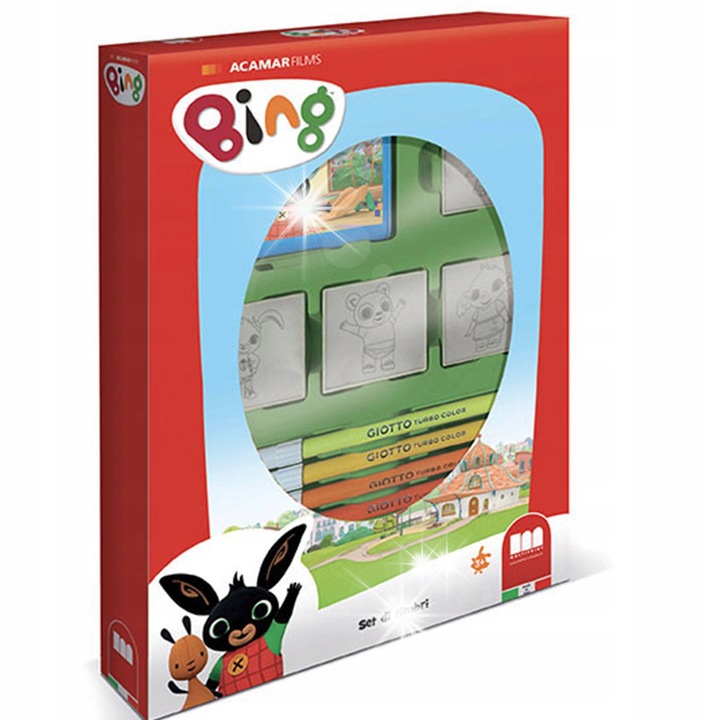 Творчески комплект печати, Multiprint, 4 печата, 1 тампон за мастило, 7 маркера, многоцветен