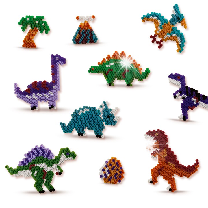 Set de artizanat SES Creative, dinozauri, 2100 de margele, activitate creativa