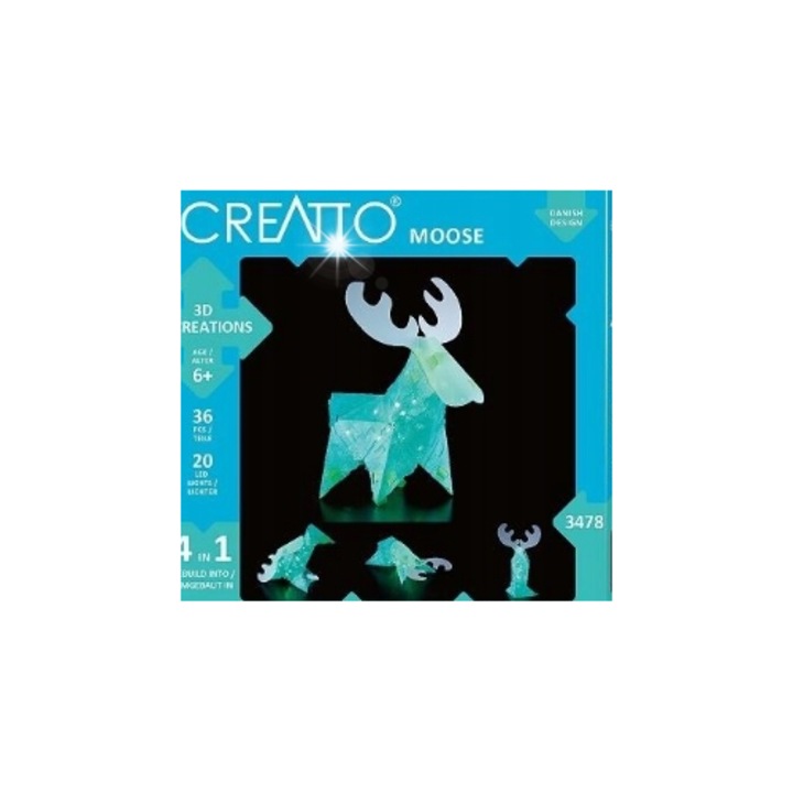 Set creativ pentru copii, Piatnik, figurine 3D cu lumini LED, plastic, multicolor