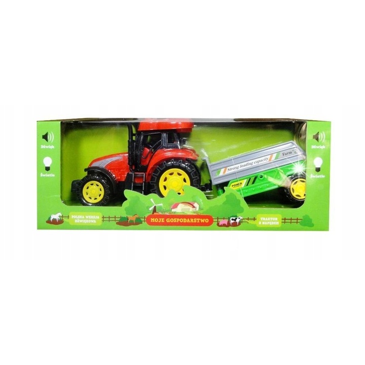 Tractor jucarie cu sunet polonez, Swede, 31x11x10cm, pentru copii
