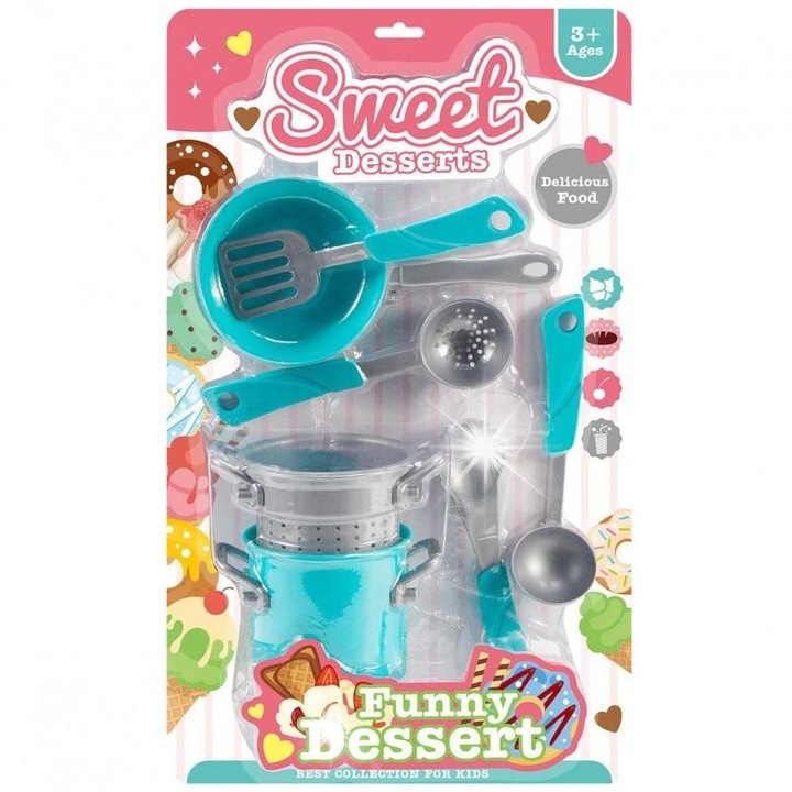 Trifox gyermek konyhai készlet, kiegészítőkkel, többszínű, 10x15x22cm