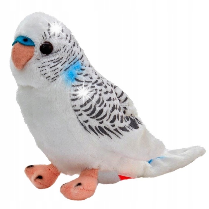 Плюшена играчка Beppe, вълнист папагал, бял, 13см