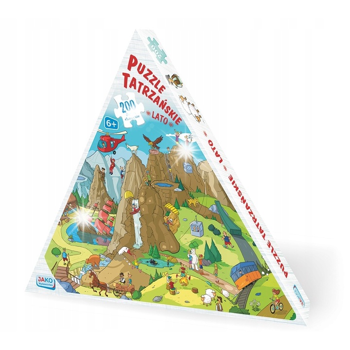 Puzzle 200 Tatrzanskie Lato, humoros illusztrációk, 60x40cm, szett 6 éves gyermekeknek