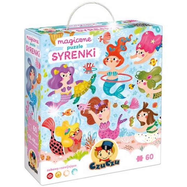 Puzzle oktatókészlet 60 darabos Sellő, Bright Junior Media, 68x48cm, színes illusztrációk