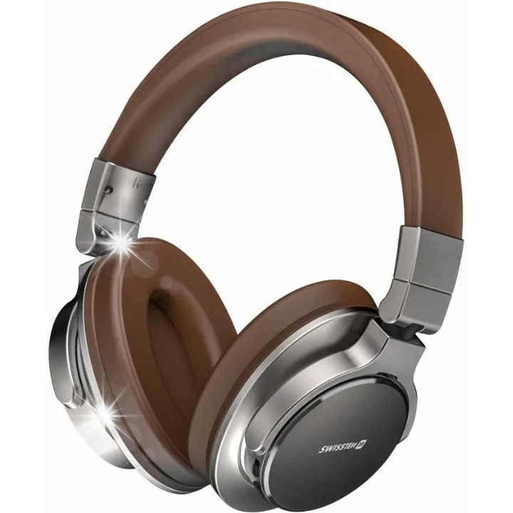 Swissten JUMBO vezeték nélküli fejhallgató, ezüst-bronz, Bluetooth 5.3, IPX3 vízálló, teljes készlet