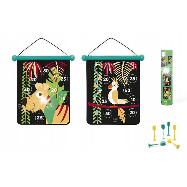 Комплект магнитни ракети Scratch, 2 лица, тематика джунгла, пластмаса, безопасност за деца