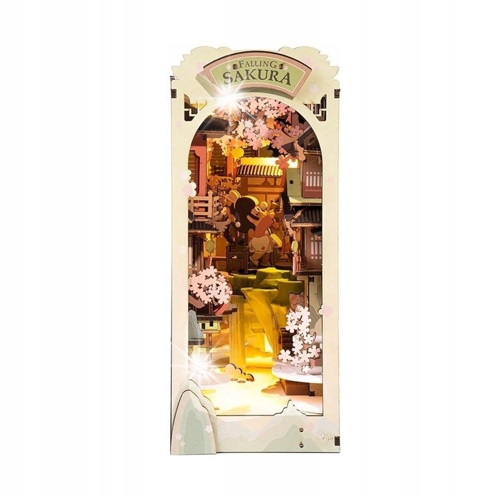 Puzzle Sakura, Robotime, kreatív készlet, fából, készségfejlesztő, 30x20x15cm