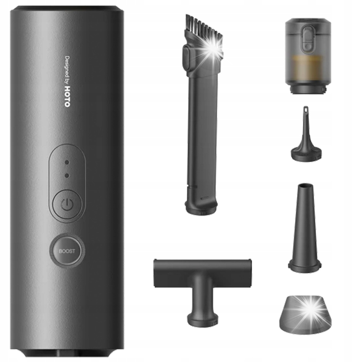Aspirator manual fără fir, HOTO 4 în 1, 2500 mAh, Filtru HEPA, Negru