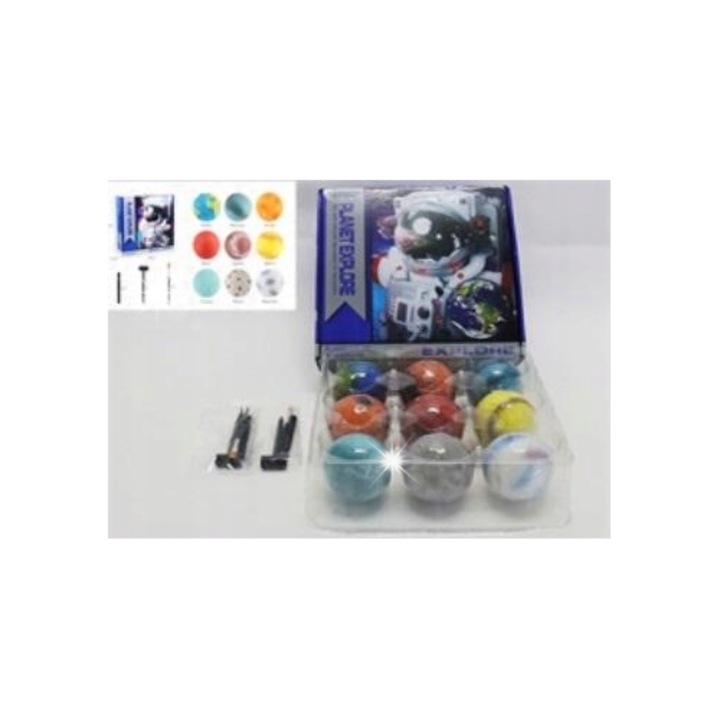 Kreatív készlet ásványokkal 9 darab, ásatás, bolygók, többszínű