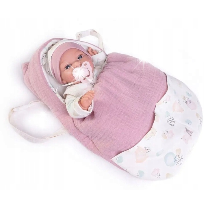 Lala Toneta, 34cm, hátizsákkal, hosszú ujjú blúzzal, rövidnadrággal, rózsaszín, szett lányoknak