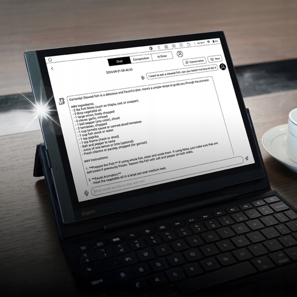 Etui cu tastatura pentru tableta Bigme B1051, negru, cu suport ajustabil