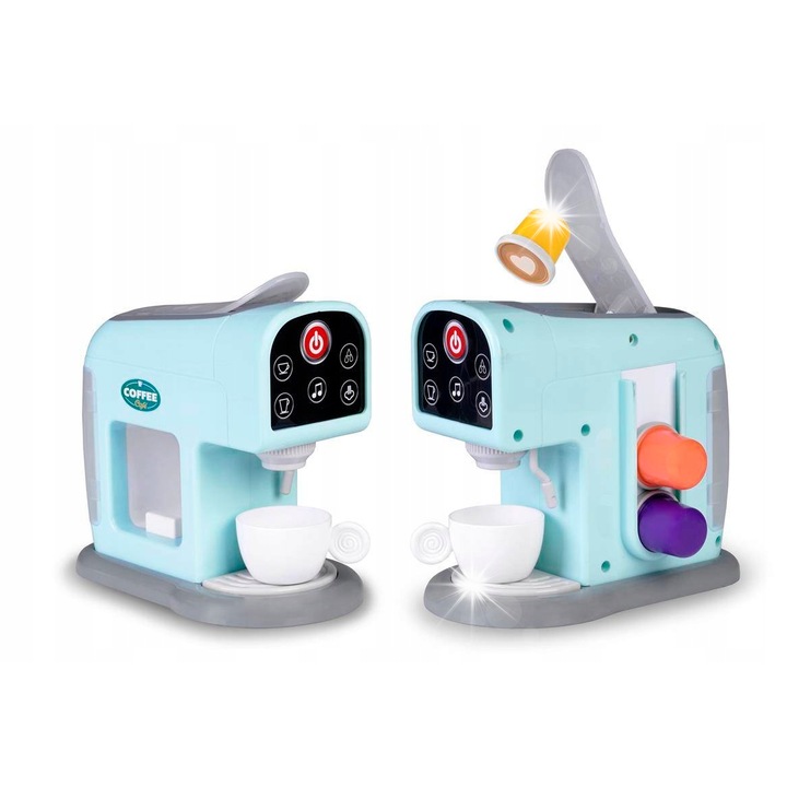 Gyermek konyhai készlet, Artyk, kávéfőző, 3 kapszula, hangokkal, többszínű