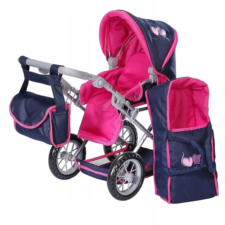 Knorr Toys Ruby babakocsi, 3 az 1-ben, gránát, 51x37x64cm, táskával