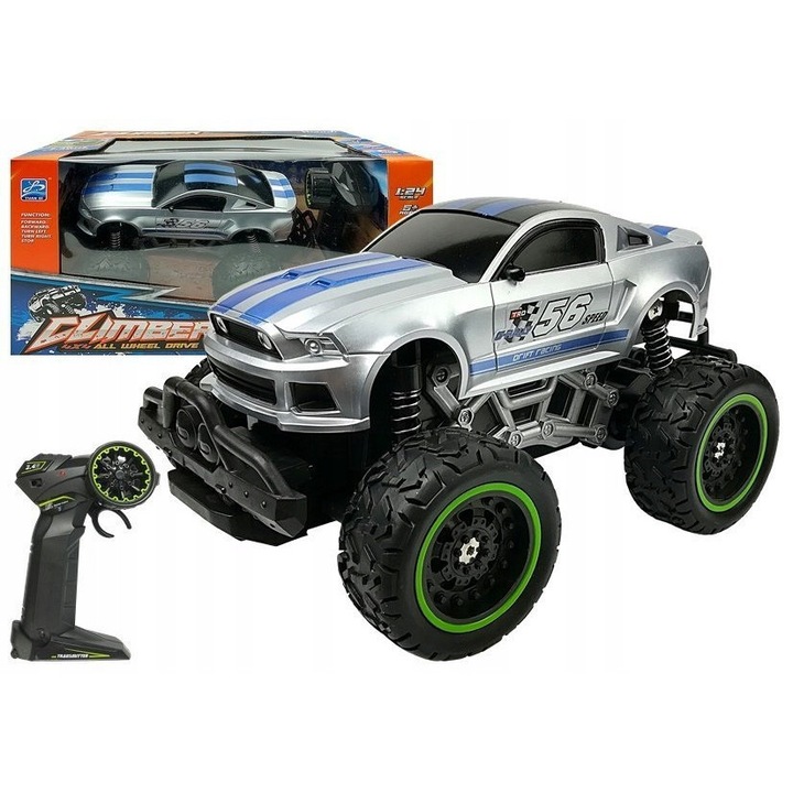 Masinuta R/C LEAN Toys, 6.5 km/h, roti mari, 23x14.5x12.5cm, set cu controler
