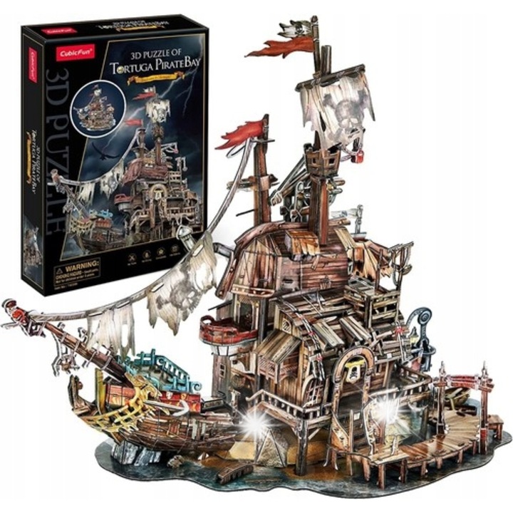 3D Kalóz Puzzle, Cubic Fun, 48x27x38,6cm, oktatókészlet a motoros készségek fejlesztéséhez