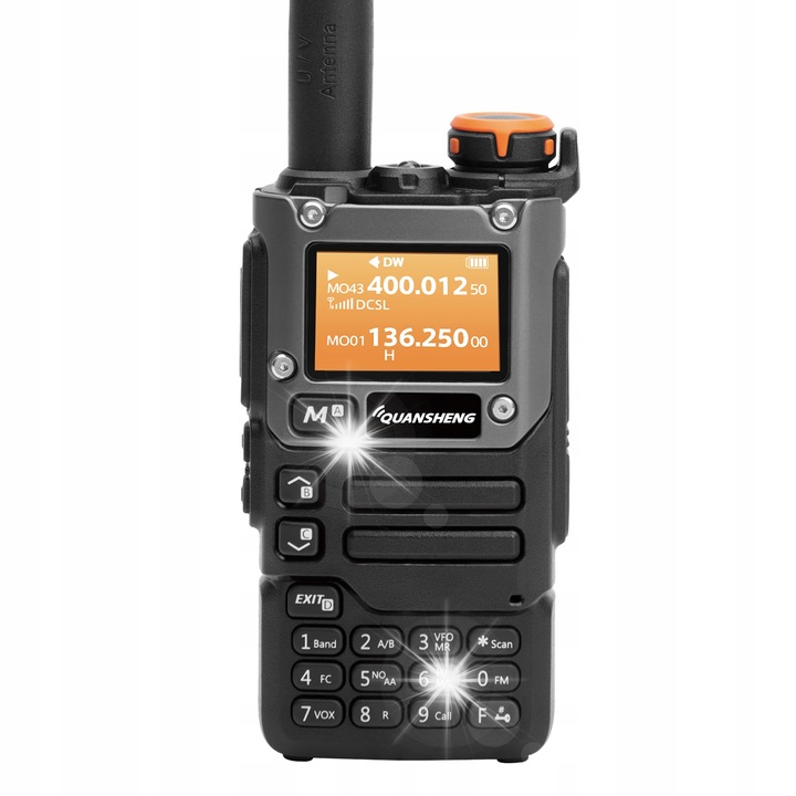 Rádióállomás Quansheng UV-K58, VHF UHF, 200 memória csatorna, 1600 mAh akkumulátor, 11,5x6x3,75cm