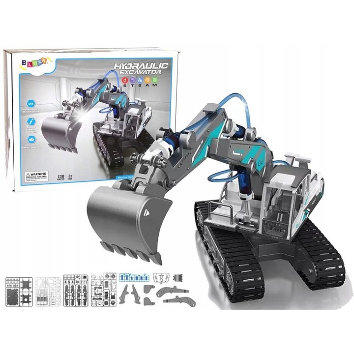 Комплект багер „Направи си сам“, LEAN Toys, 130 елемента, 19,5 см