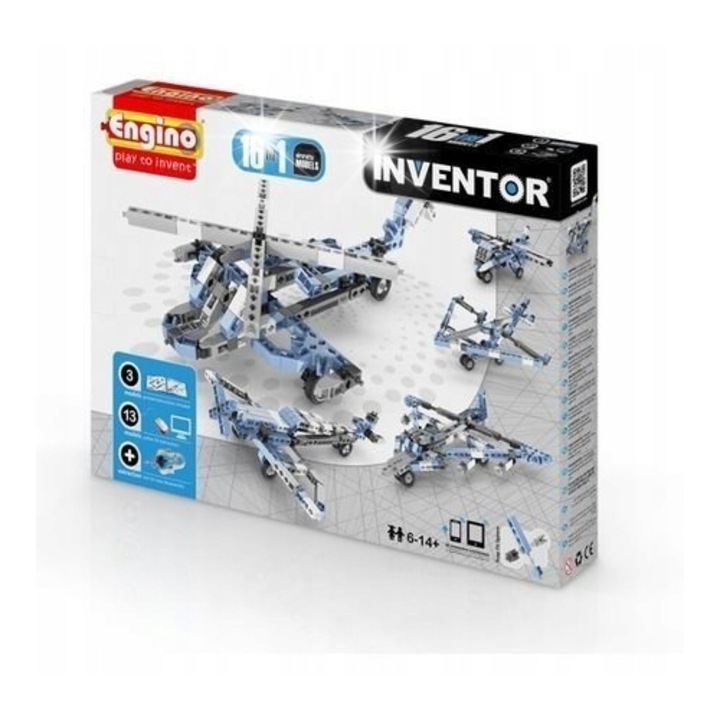 KLOCKI építőkészlet, 16 repülőgép modell, élénk színek, minőségi műanyag