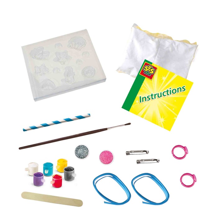 Комплект артистични фигурки с гипсова отливка с бои, SES Creative, 200x300x38mm, за деца 5+