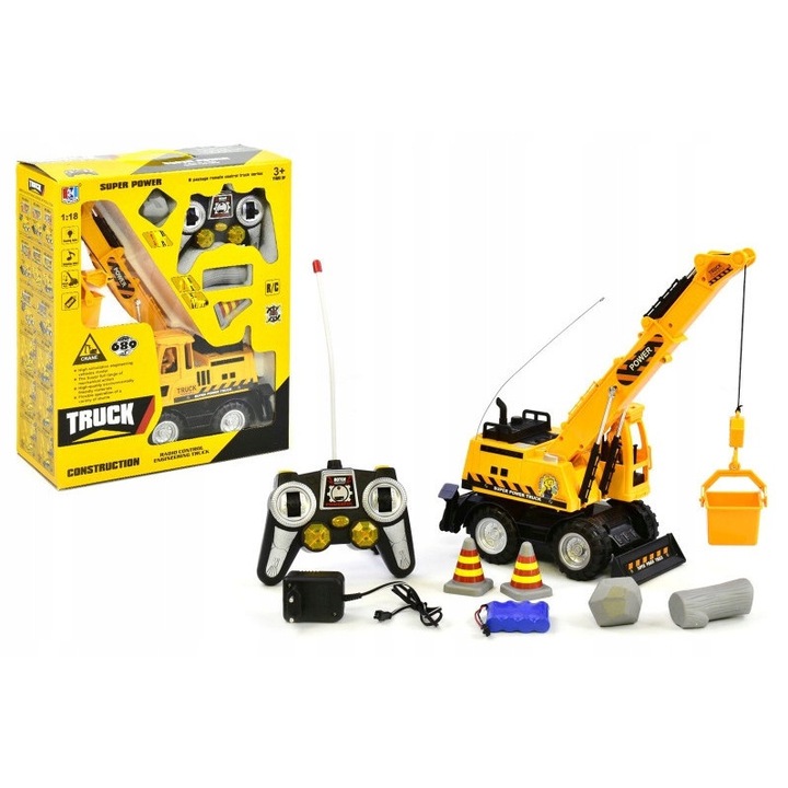 Строителна машина R/C, Максик, управлявана с дистанционно, 30x15x10 см