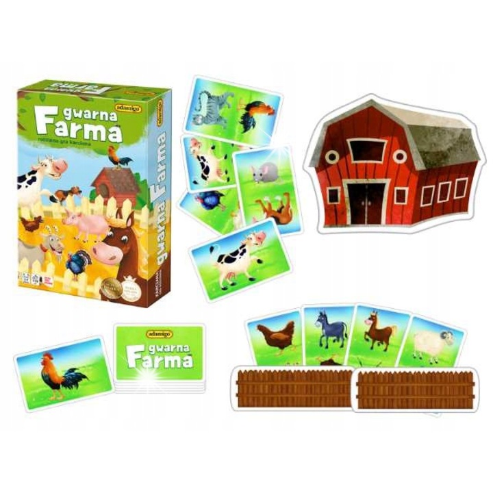 Társasjáték Gwarna Farma, az egész családnak, 3 azonos állat, többszínű
