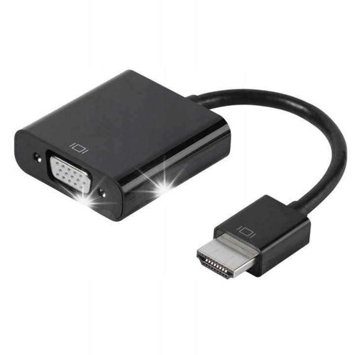 Vivanco HDMI-VGA adapter, 3x árnyékolt, 3,5 mm audio, micro USB, fekete