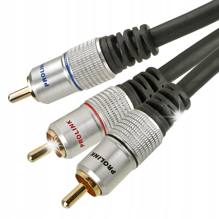 Аудио кабел Prolink Exclusive TCV 3610, 1 RCA - 2 RCA, 5м, с медна сърцевина OFC 99,96%, 24k златно покритие