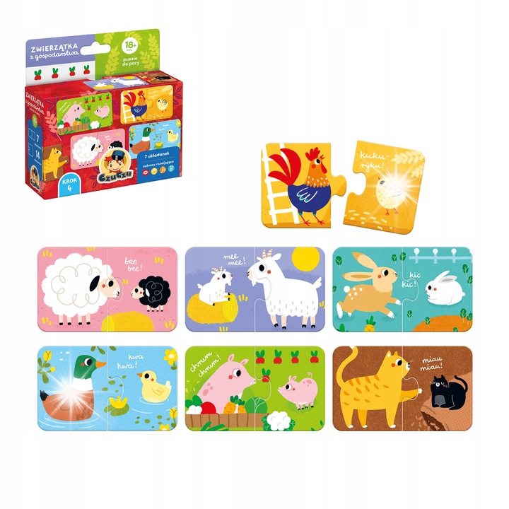 Puzzle Bright Junior Media, állatos, 14,5x14,7x5cm