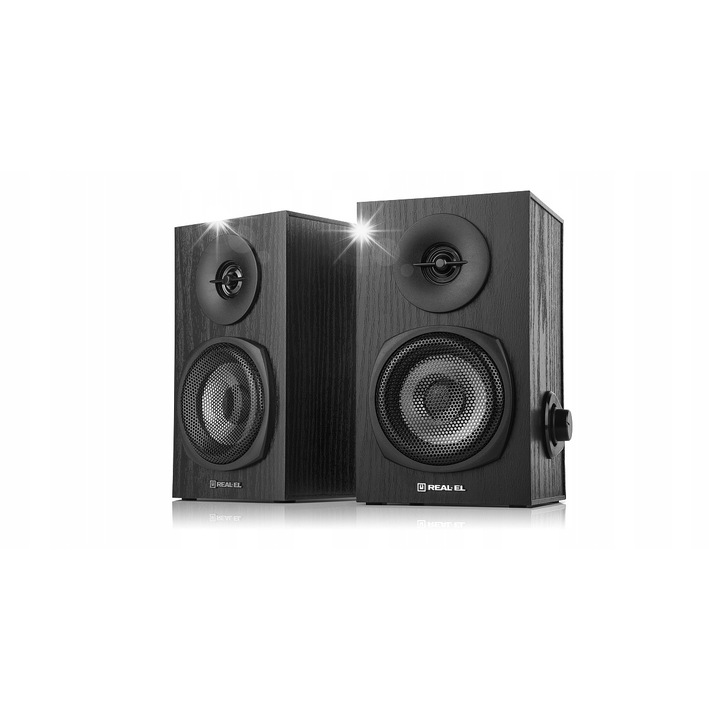 Boxe PC REAL-EL S-225, 2.0, 2x3W, negru, 108x185x110mm
