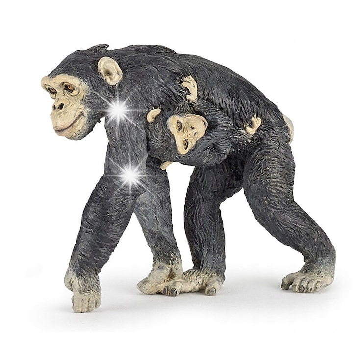 Фигурка шимпанзе с бебе, Papo, 94x86 мм, 3+ години