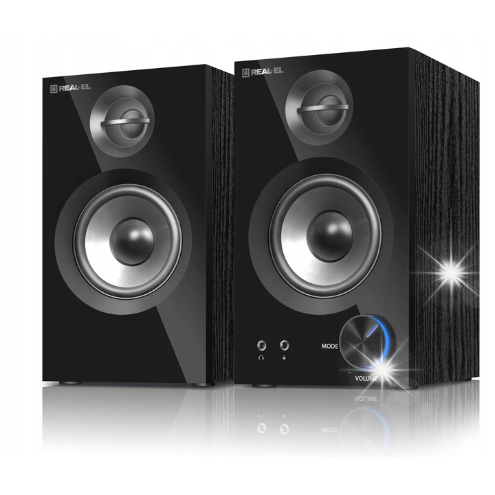 Boxe PC Bluetooth 2.0 REAL-EL S-420 28W, 122x210x160mm, lemn