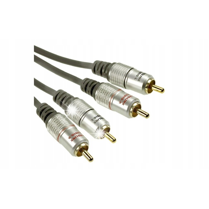 Аудио кабел Exclusive TCV 4270 2x RCA - 2x RCA 20м, 24K злато, OFC мед 99,96%
