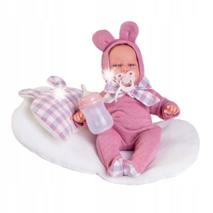 Lala Carla, Antonio Juan, 34cm, fukszia pizsama, cumisüveggel