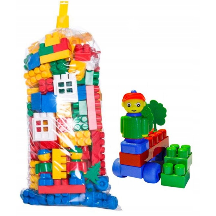 Set de constructie Hemar K3, 180 elemente, multicolor, pentru copii de la 2 ani, dimensiune 57x57mm