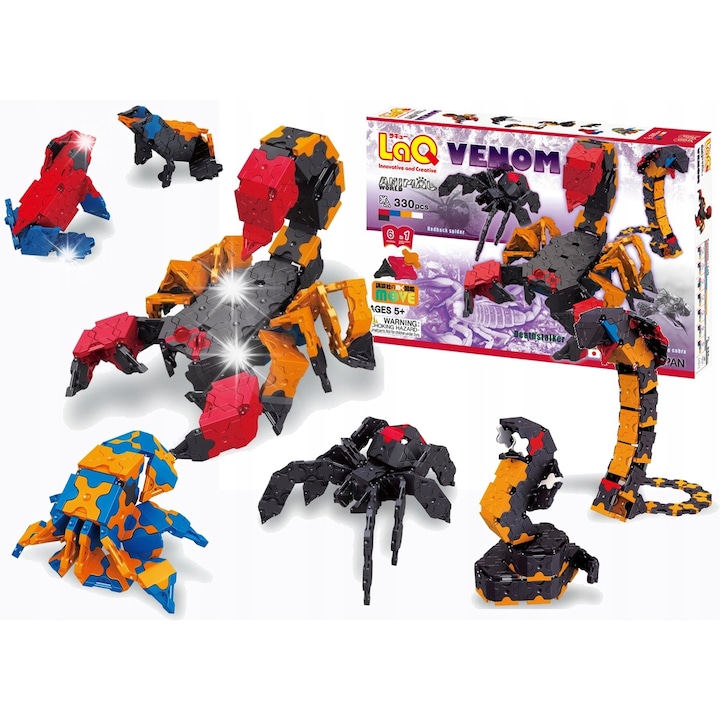 LaQ építőkészlet, VENOM modell, 330 darab, 5 szín, 5+ éveseknek ajánlott
