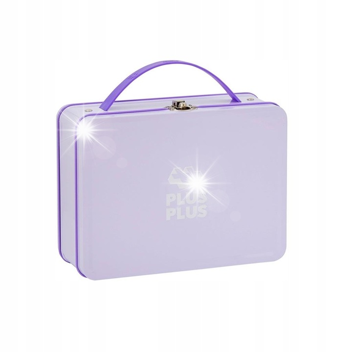 Комплект за конструиране Plus-Plus, 600 елемента, пастелни и неонови цветове, метална кутия, за деца над 3 години