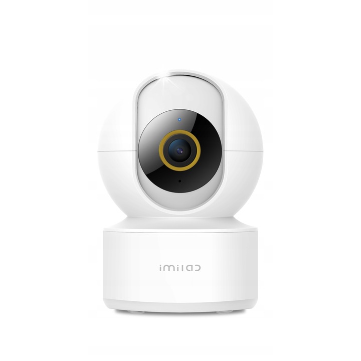 360 камера за наблюдение IMILAB C22, резолюция 2880x1620, Wi-Fi 6, бяла, размери 108x76x76mm, пълен комплект