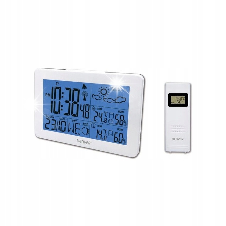 Метеорологична станция Denver WS-530, термометър, часовник, влажност, 15.9x10.9x2.3см