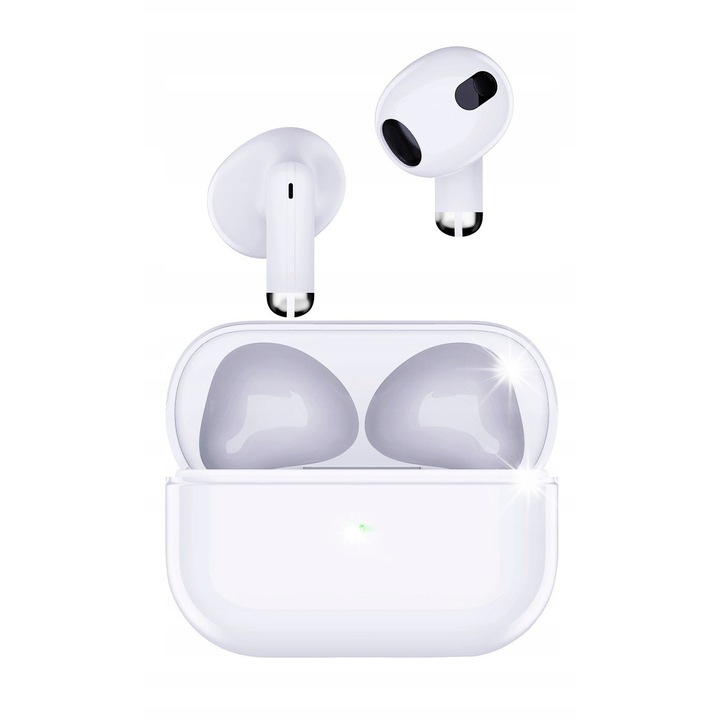 Casti Wireless Swissten miniPODS TWS, Bluetooth 5.1, alb, 3,5g, set