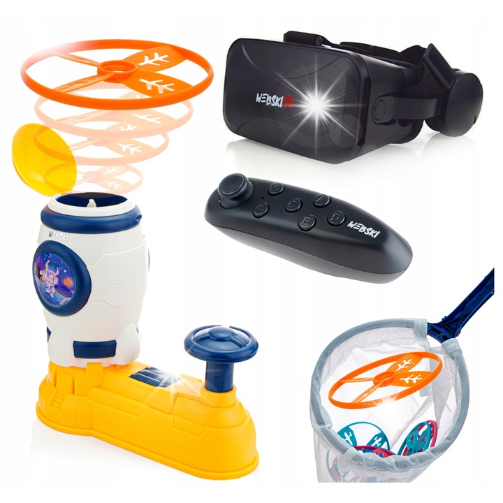 Webski VR szemüveg szett, Gamepad, korongvető, 3D, 360°, 175x80mm