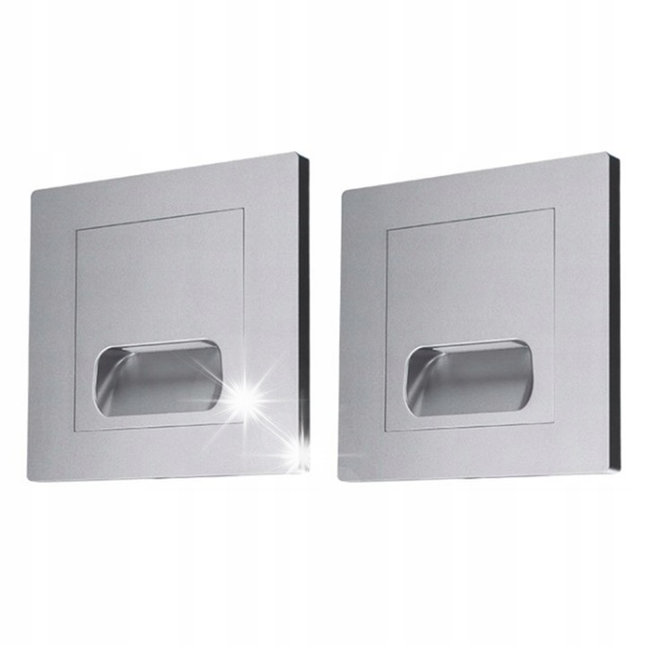 Комплект 2x LED аплик за стена Decorya, сив, 86x86x25мм