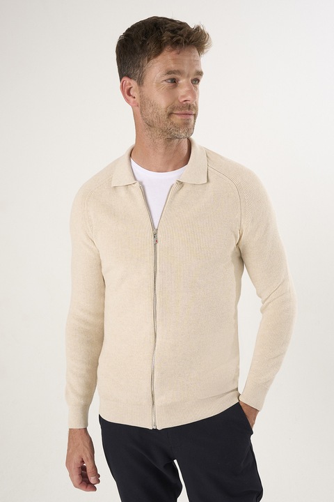 FELIX HARDY, Cardigan cu fermoar si maneci raglan, Bej