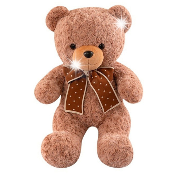 Плюшено мече с панделка, LEAN Toys, 45x28x16см, кафяво