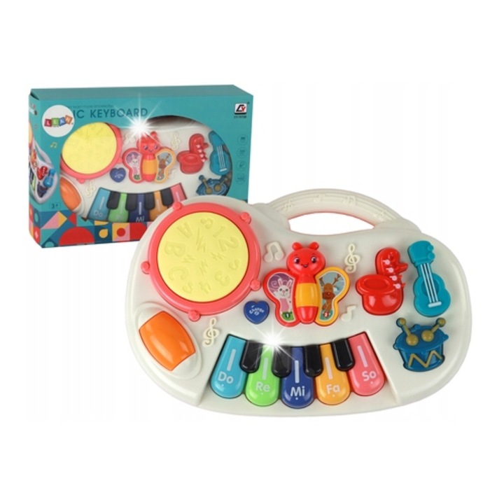 LEAN Toys játék zongora, 5 billentyű, 29x19x6cm