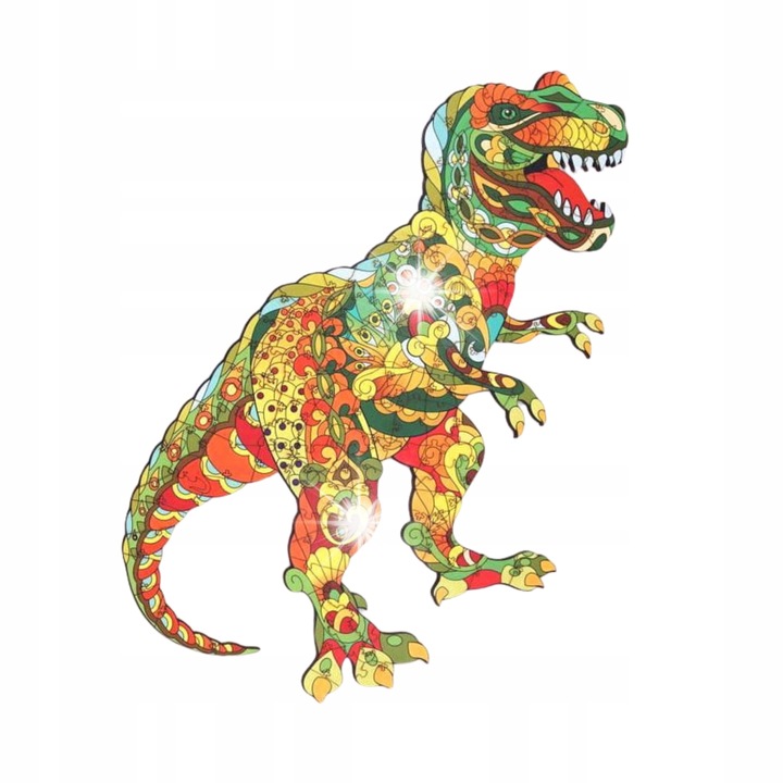 Puzzle DINOZAUR T-Rex, szett, szokatlan méretek, ökológikus, 30x30cm